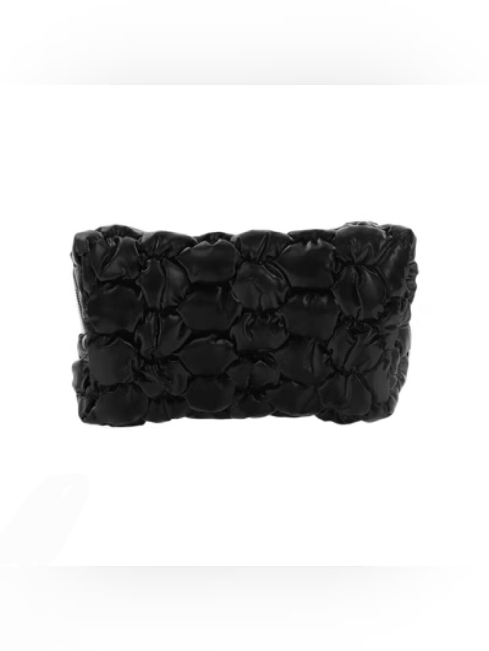 Puffy Bubble-Textured Quilted Makeup Bag In Black NWT